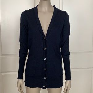 J. Crew 100% Merino Wool Navy Long Cardigan